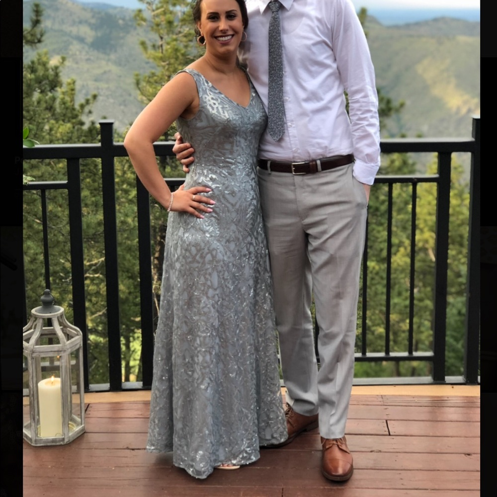 Wtoo by Watters 350 V neck sequin bridesmaid dress